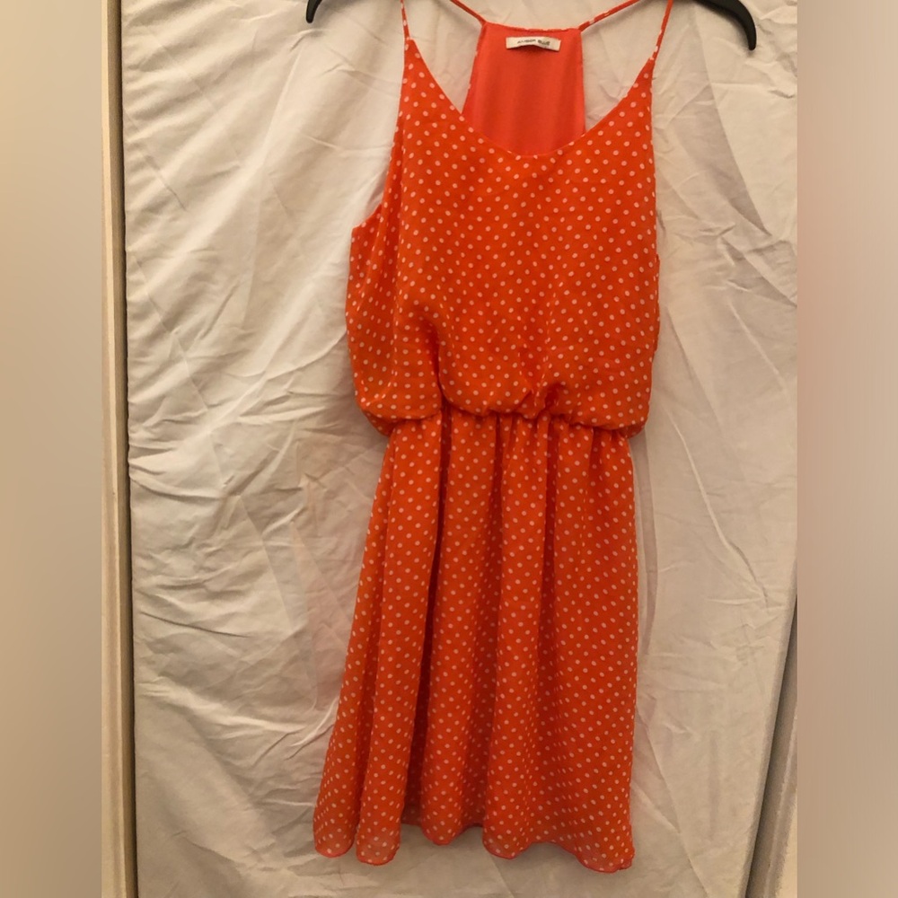 S/M Amber Blue Orange Polka Dot Dress